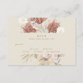Cream Beige Pampas Grass Floral Jungle Wedding RSVP Karte (Vorderseite)