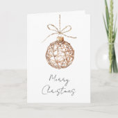 Cream Beige Round Ornaments Weihnachten Karte (Vorderseite)