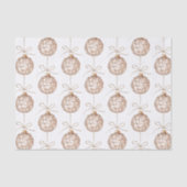 Cream Beige Round Ornaments Weihnachten Seidenpapier (Vorderseite)