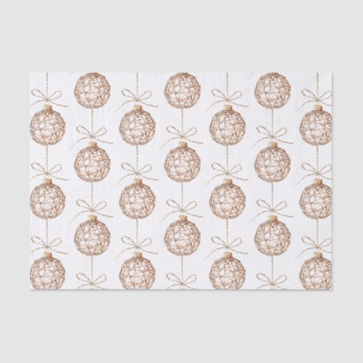 Cream Beige Round Ornaments Weihnachten Seidenpapier (Vorderseite)