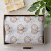 Cream Beige Round Ornaments Weihnachten Seidenpapier (Geschenk)
