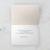 Cream Beige Simple Wedding Dankeschön Karte (Innenseite)