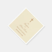 Cream Beige Taufe Party Napkins Serviette (Ecke)