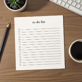 Cream Beige To Do List Minimalist Teacher Simple Notizblock