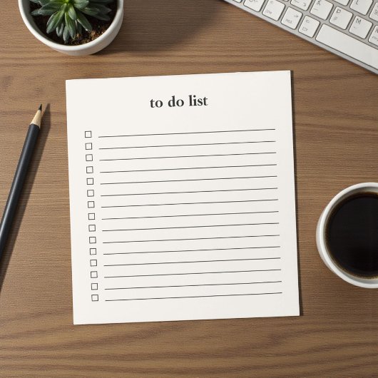 Cream Beige To Do List Minimalist Teacher Simple Notizblock