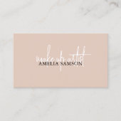 Cream Beige Typografie Script Qr Code Visitenkarte (Vorderseite)