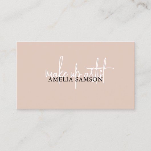 Cream Beige Typografie Script Qr Code Visitenkarte (Vorderseite)