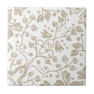 Cream Beige Weiß Vintage Original Aquarell Fliese