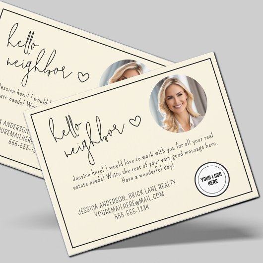 Cream Beruflich Hello Neighbor Real Anwesen Postkarte