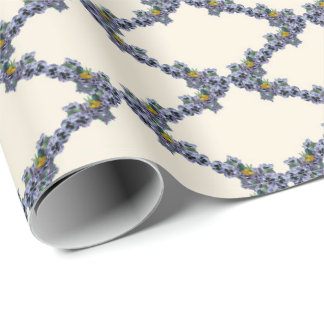 Cream bird and flower trellis wrapping paper geschenkpapier