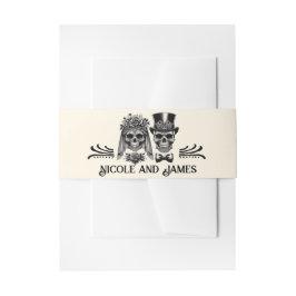 Cream Black & Gold Vintag Skelettheirat Einladungsbanderole