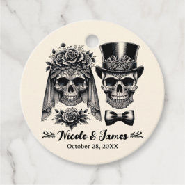 Cream Black & Gold Vintag Skelettheirat Geschenkanhänger