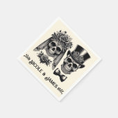 Cream Black & Gold Vintag Skelettheirat Serviette (Ecke)