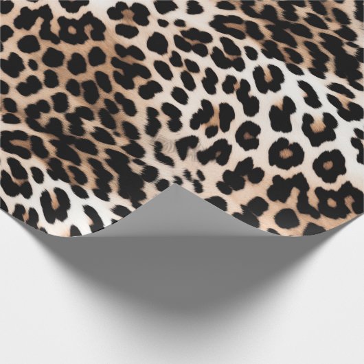 Cream Black Leopard Geschenkpapier (Ecke)