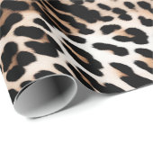 Cream Black Leopard Geschenkpapier (Rolleneckpunkt)