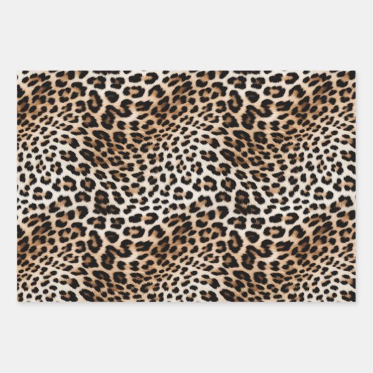 Cream Black Leopard Geschenkpapier Set (Vorderseite 3)