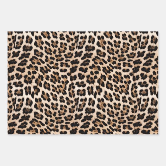 Cream Black Leopard Geschenkpapier Set (Vorderseite 2)