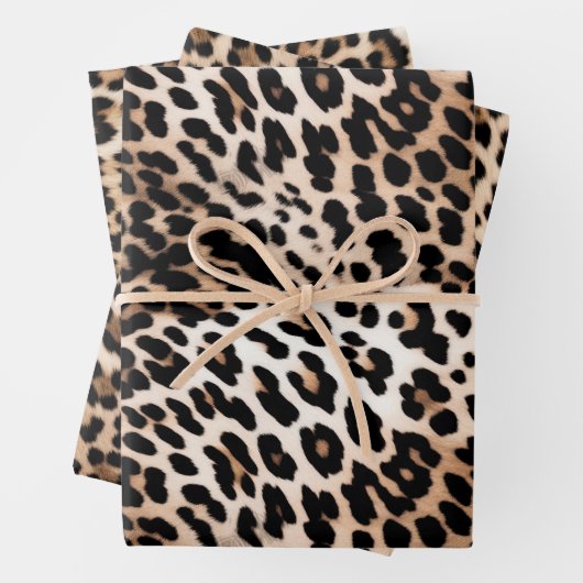 Cream Black Leopard Geschenkpapier Set (Beispiel)