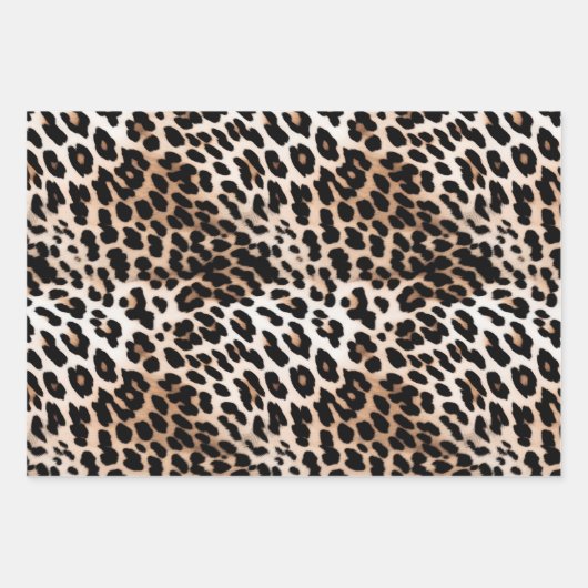 Cream Black Leopard Geschenkpapier Set (Vorderseite)