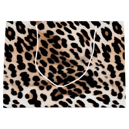 Cream Black Leopard Große Geschenktüte (Vorderseite)