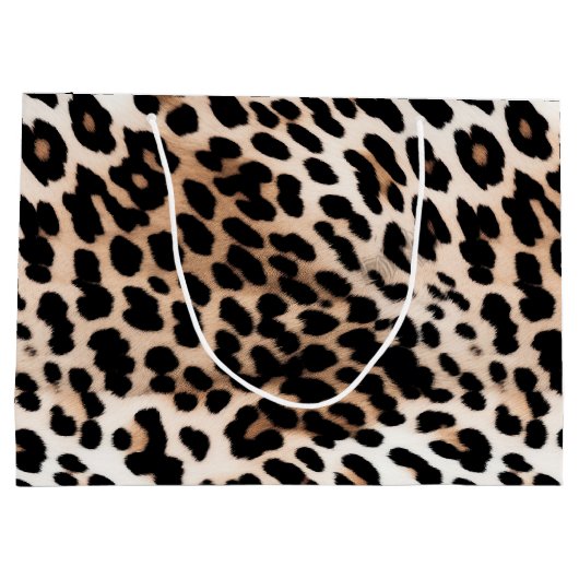 Cream Black Leopard Große Geschenktüte (Rückseite)