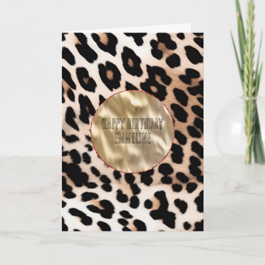 Cream Black Leopard Karte (Vorderseite)