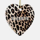 Cream Black Leopard Keramik Ornament (Rechts)