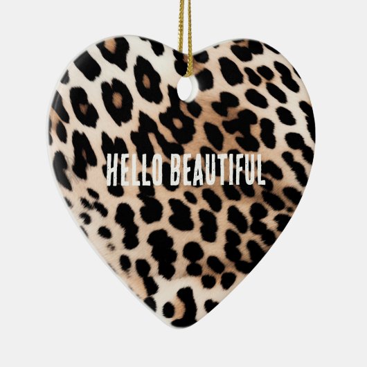 Cream Black Leopard Keramik Ornament (Rechts)