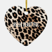 Cream Black Leopard Keramik Ornament (Vorne)