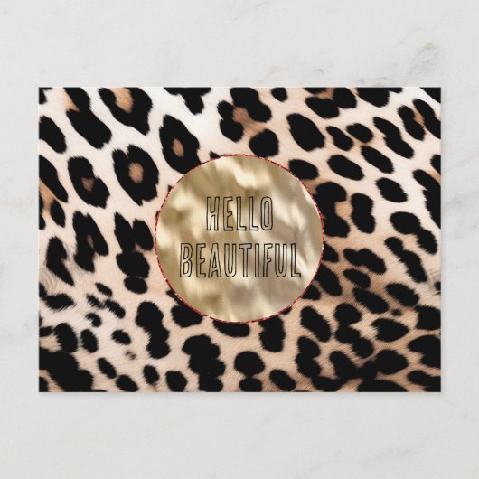 Cream Black Leopard Postkarte (Vorderseite)