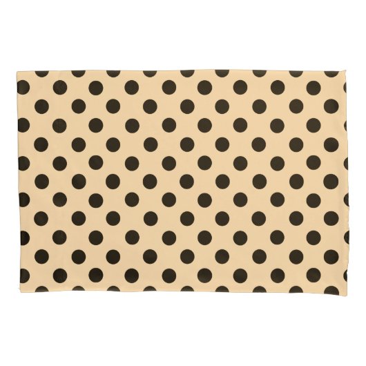 Cream Black Polka Dots Reversible Pillow Case Kissenbezug (Vorderseite)