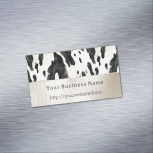 Cream Black Southwest Kuhdruck Magnetische Visitenkarte