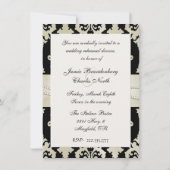 Cream & Black Wedding Probe Dinner Einladung (Rückseite)