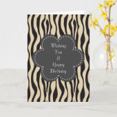 Cream Black Zebra Print Birthday Karte (Gelbe Blume)