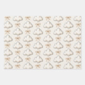 Cream Blau Cloud Nine Baby Shower Geschenkpapier Set (Vorderseite 3)