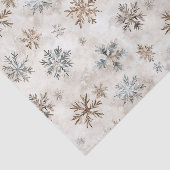 Cream Blue Brown Snowflakes Christmas Seidenpapier (Ausschnitt)