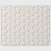 Cream Blue Cloud Nine Babyparty Geschenkpapier (Flach)
