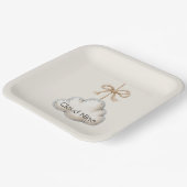 Cream Blue Cloud Nine Babyparty Pappteller (Gewinkelt)
