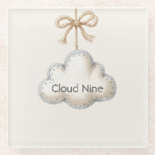 Cream Blue Cloud Nine Glasuntersetzer