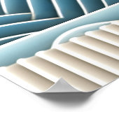 Cream Blue Cool Baby Penguin Winter Eisschneewelle Poster (Ecke)