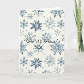 Cream Blue Snowflakes Christmas Let It Snow Karte (Vorderseite)