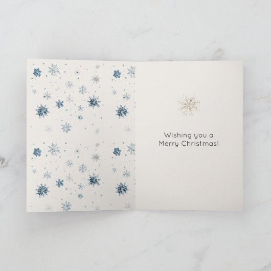 Cream Blue Snowflakes High Heels Karte (Innenseite)