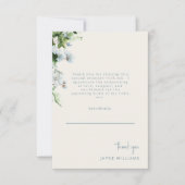 Cream Blue Text Message Ivy Baby Dusche Vielen Dan Dankeskarte (Vorderseite)