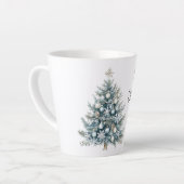 Cream Blue Winter Christmas Tree Milchtasse (Linke Ecke)