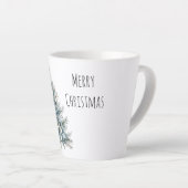 Cream Blue Winter Christmas Tree Milchtasse (Rechte Ecke)