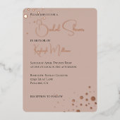 Cream Blush Diamonds Confetti Dots Brautparty Folieneinladung (Vorderseite)