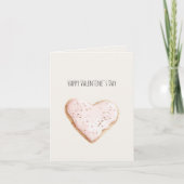 Cream Blush Pink Heart Valentine's Day Karte (Vorderseite)