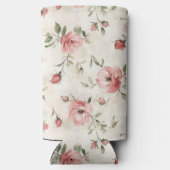 Cream Blush Pink Roses Selters Dosenkühler (Rückseite)