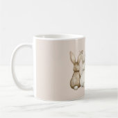 Cream Blush Three Cute Bunny Rabbits Kaffeetasse (Links)