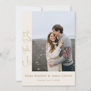 Cream Boho Arch Foto Save the Date Karte